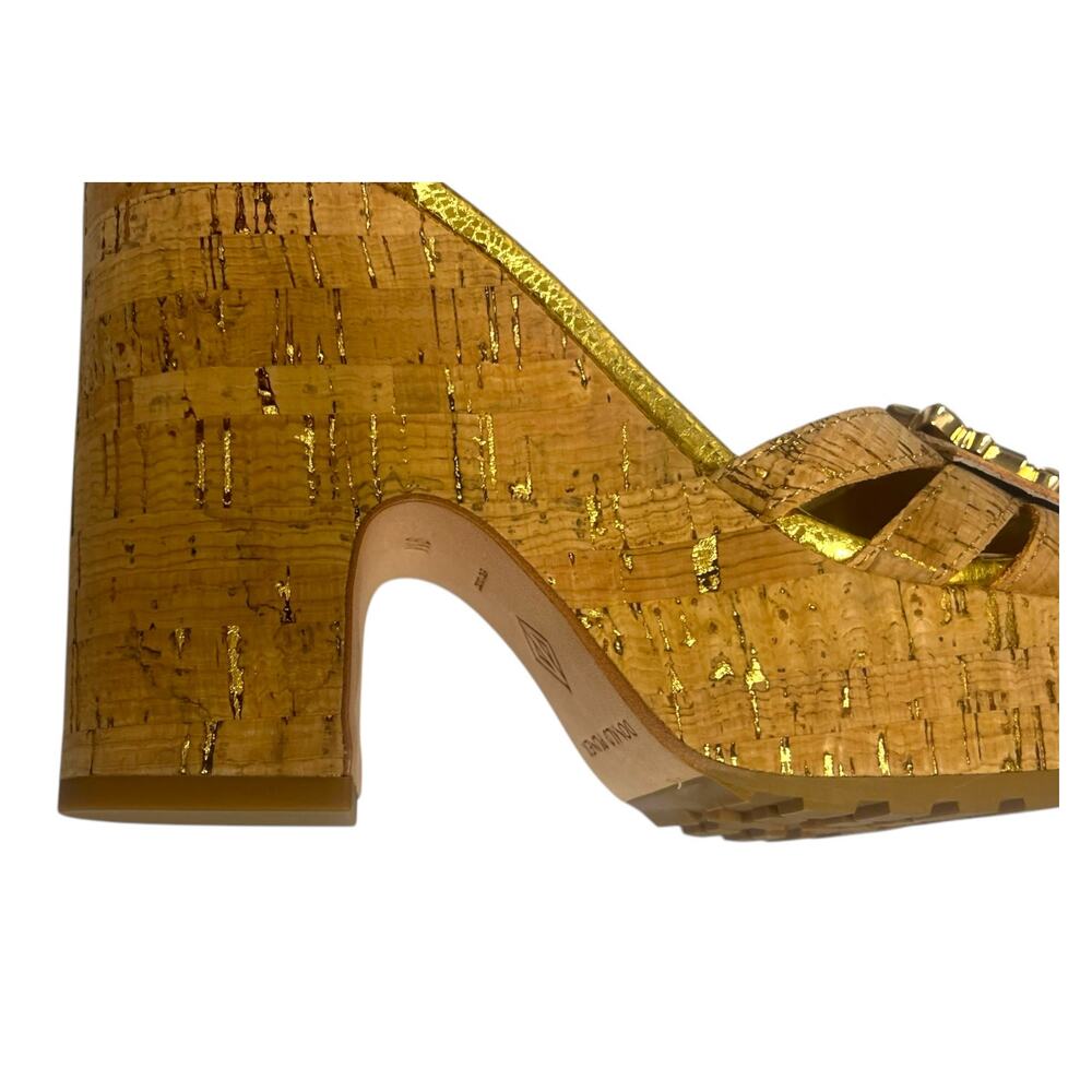Donald Pliner Galatea Cork Platform Heels Jewels Gold | Sz 7.5 *Flaw* $258 - Picture 11 of 14